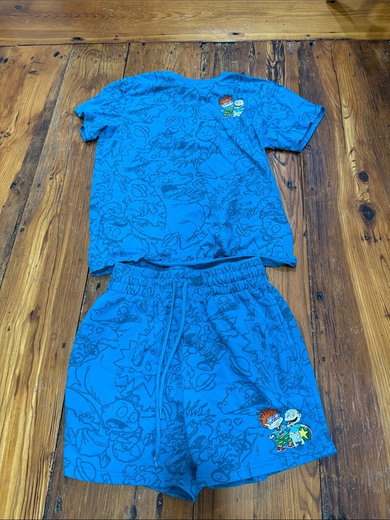 Nickelodeon Other - Nickelodeon Bright Blue Rugrats Cartoon Short Pajama Set size medium